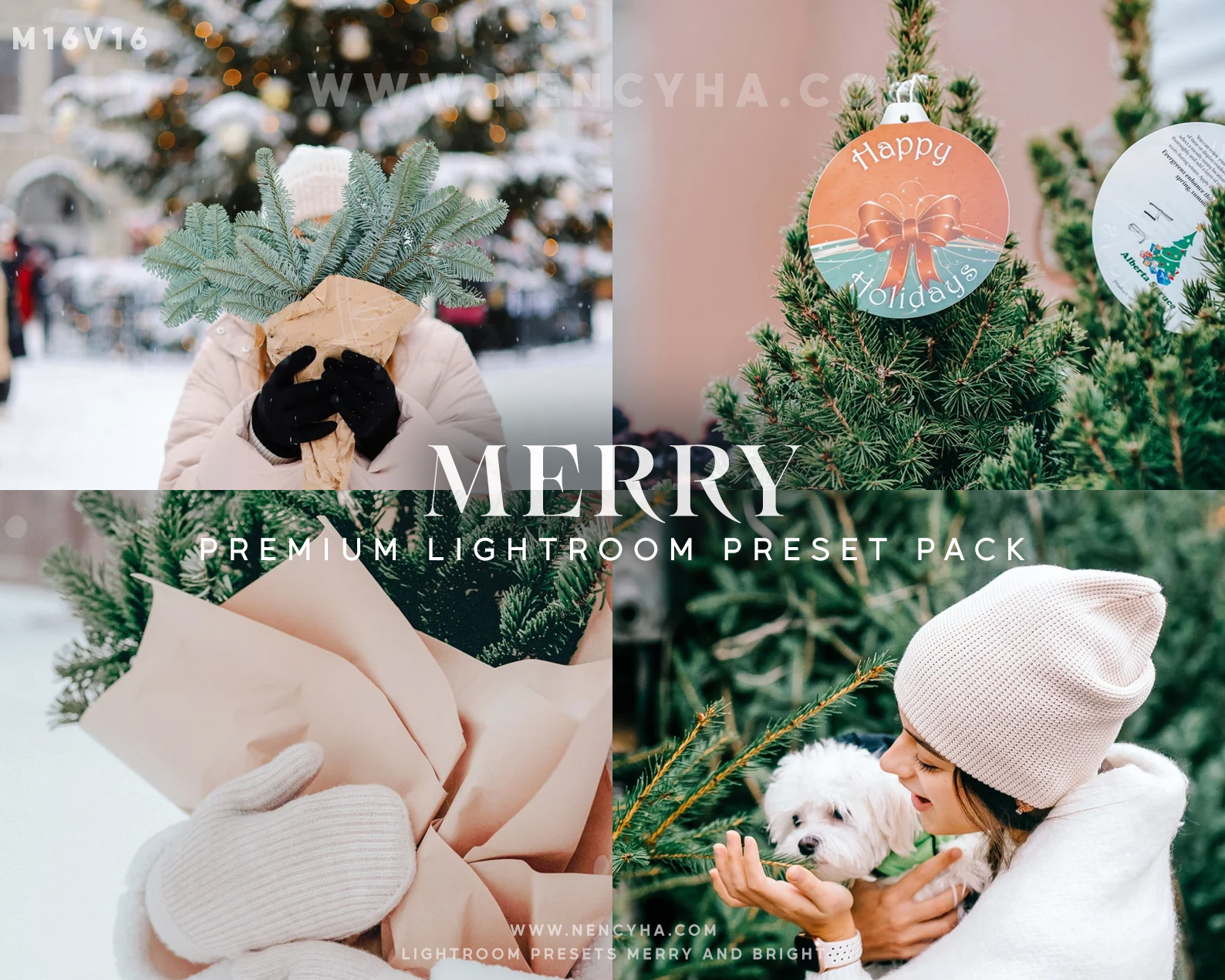 Gói Preset Giáng Sinh – Lightroom Preset Merry And Bright, Festive Winter Filter, Holiday Presets for Xmas 2025 (xmp/acr, dng) M16V16 1 M16V16