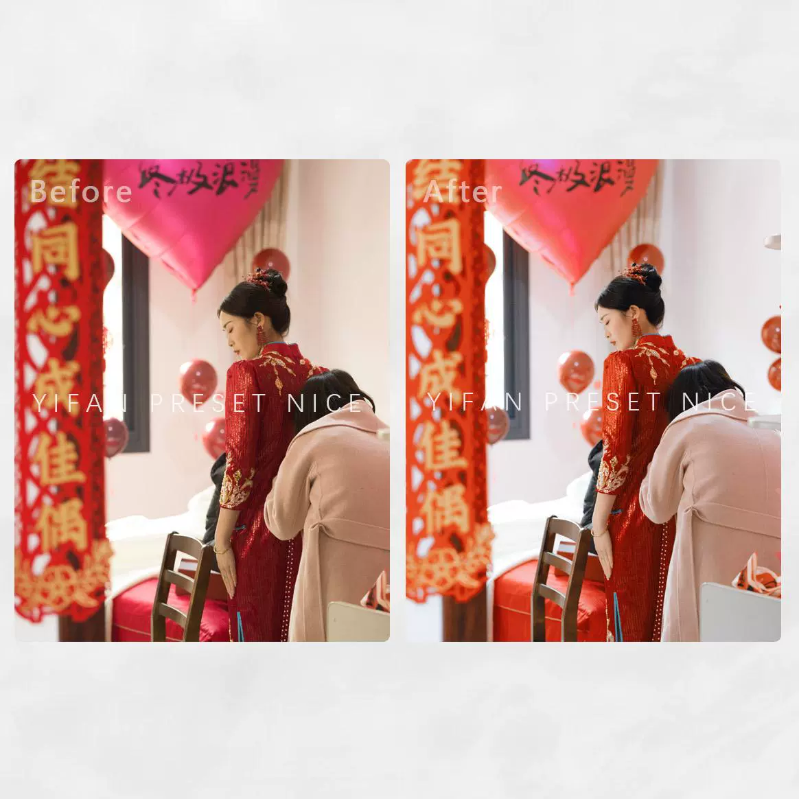 Gói Preset và LUTs 06 Tone Màu Mô Phỏng Phim Cưới Đặc Trưng Trung Quốc (xmp/acr, dng, cube) T55Q05 2 goi preset va luts 06 tone mau mo phong phim cuoi dac trung trung quoc 0