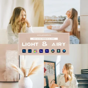 Presets.io - Light & Airy Preset Collection – Bộ sưu tập Preset và LUTs tươi sáng thoáng đãng và tươi mới (xmp/acr, dng, cube) T74M25