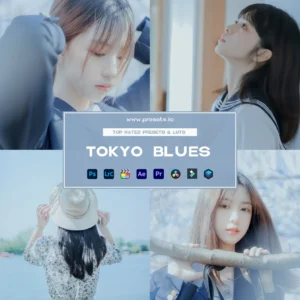 Presets.io - Tokyo Blues Preset Collection – Gói Preset và LUTs 17 Hiệu Ứng Mơ Màng Nhật Bản (xmp/acr, dng, cube) G74X11