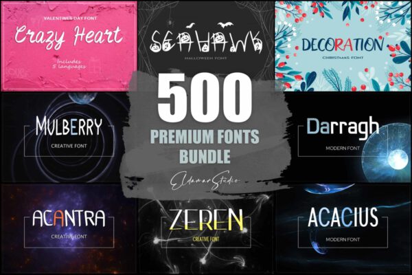 Eldamar Studio - 500 Premium Fonts Bundle – Bộ Sưu Tập 500 Phông Chữ ...