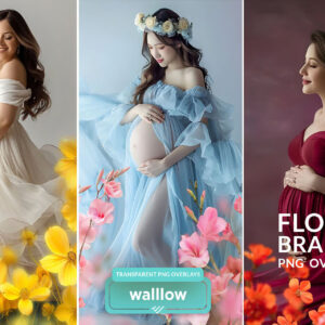 30 Spring Floral Branches Transparent PNG Overlays — Gói 30 lớp phủ ảnh hoa được vẽ bằng PNG trong suốt (png) L105X85