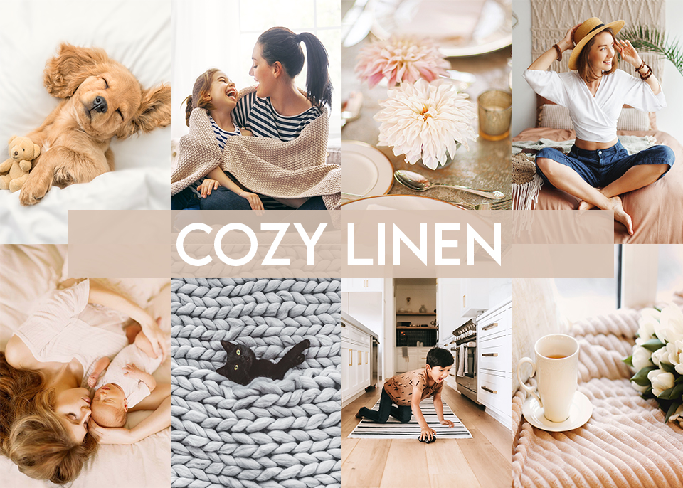 Greater Than Gatsby – Cozy Linen Mobile Lightroom Presets — Bộ sưu tập Presets màu kem be và latte (xmp/acr, dng) A107X63 1 Mobile Template CozyLinen