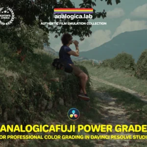 Analogica Lab – ANALOGICAFUJI Powergrade - S16 ANALOGICAFUJI - DaVinci Resolve PowerGrade — Bộ sưu tập LUTs Halogen mô phỏng phim analog thủ công độc đáo (drx, dpx, cube) R112X65