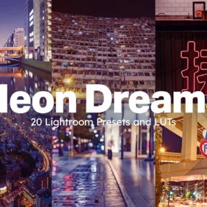 Neon Dreams Lightroom Presets and LUTs — Bộ sưu tập Preset Lightroom và LUTs cho nhiếp ảnh đô thị về đêm phong cách Cyberpunk (xmp/acr, cube) L113X92