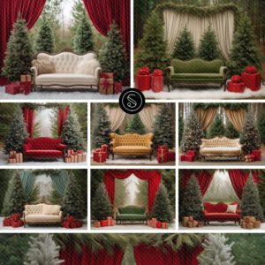 Squijoo - Christmas Couch Digital Backdrops — Phông nền kỹ thuật số ghế dài Giáng sinh P110T54