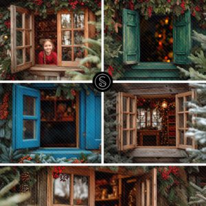 Squijoo - Christmas Digital Backdrops – Festive Windows — Phông nền kỹ thuật số Giáng sinh – Cửa sổ lễ hội (jpg) D110R71