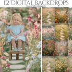 Digital Photography Backdrops - Spring Flower Fields — Phông nền chụp ảnh kỹ thuật số Cánh đồng hoa mùa xuân (JPG, atn) R129X32