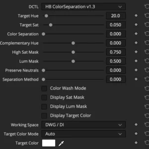 Color Separation DCTL — Tạo hiệu ứng tách màu tuyệt đẹp cho hình ảnh dựa trên sắc độ và độ bão hòa của chủ thể