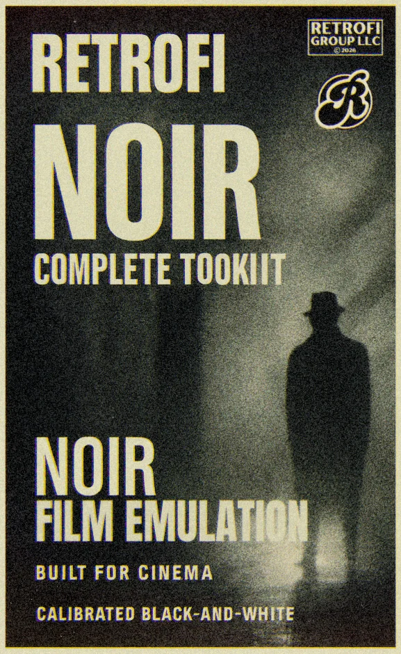 Complete Noir Film Emulation Toolkit — Bộ công cụ giả lập phim Noir hoàn chỉnh của Retrofi E132X82