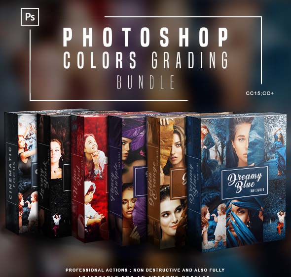 Photoshop Colors Grading - Bundle - Photoshop Actions — Bộ công cụ chỉnh màu Photoshop - Trọn bộ - Các thao tác Photoshop (atn) L135D65