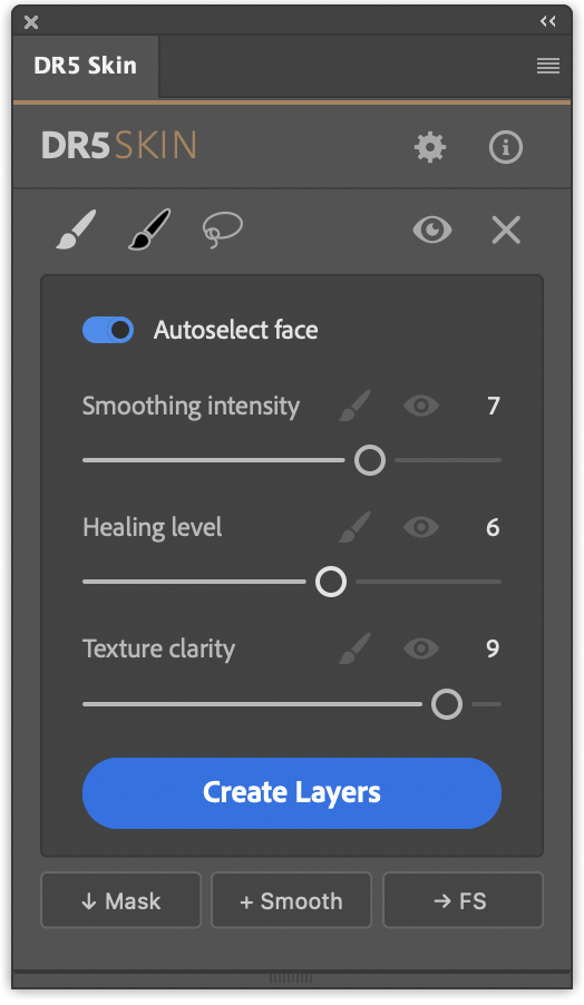 Skin Retouching Plugin for Adobe Photoshop - DR5 Skin plugin 1.0 - Gói Panels Chỉnh Sửa Da Chuyên Nghiệp Bằng Nháy Mắt (uxp) P137W56